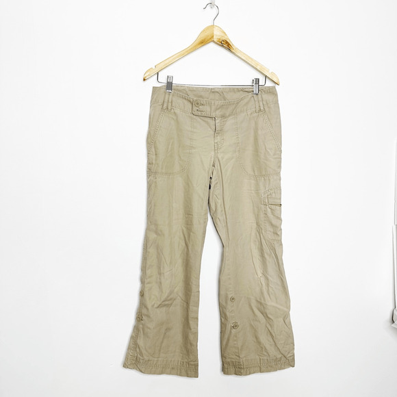 Vintage THE NORTH FACE adjustable cargo pants beige roll up thrashed women's 6 - Picture 2 of 12